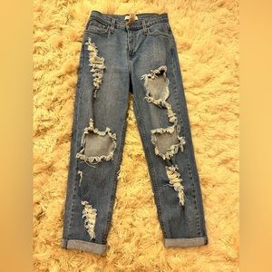 Boutique Vibrant Brand Ripped Jeans